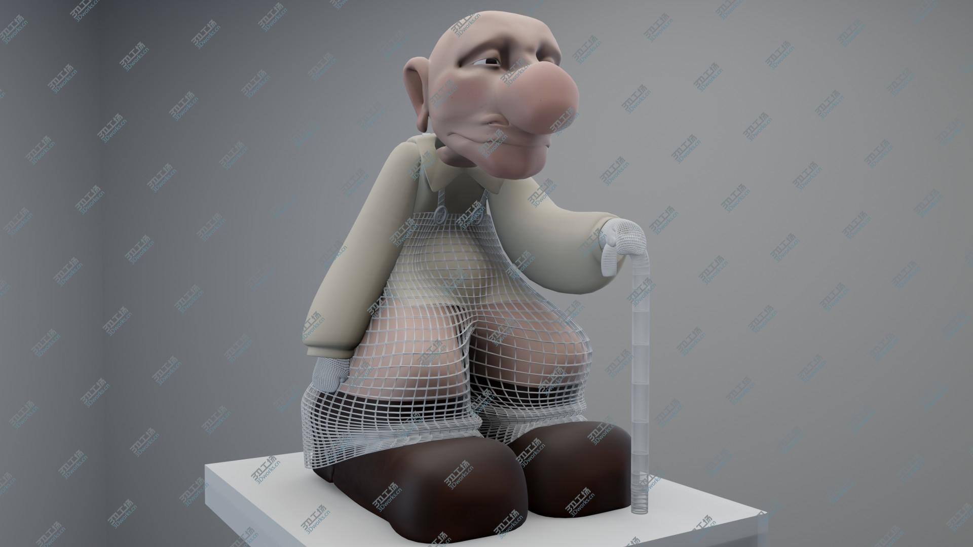 images/goods_img/20210313/Cartoon old man 3D character 3D model/5.jpg